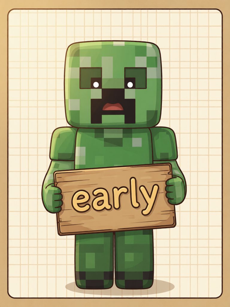 early 单词卡插画