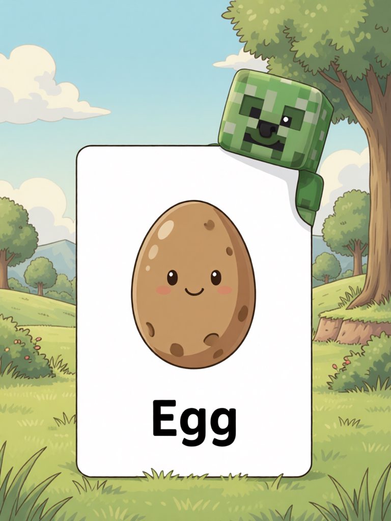 egg 单词卡插画