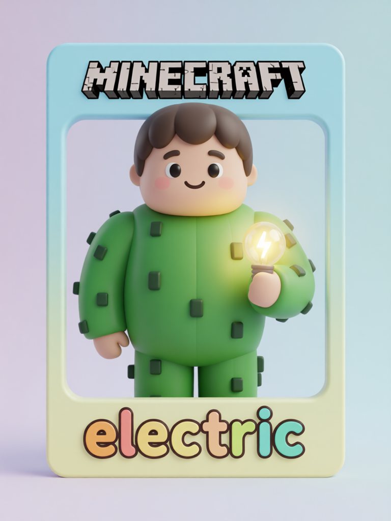 electric 单词卡插画