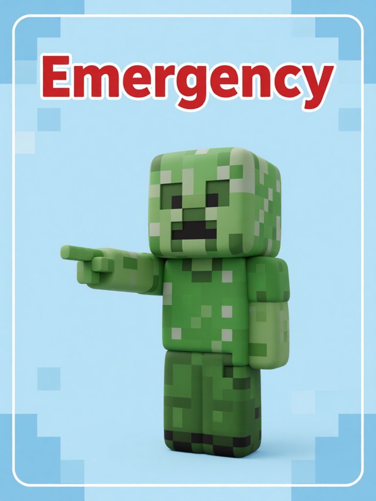 emergency 单词卡插画