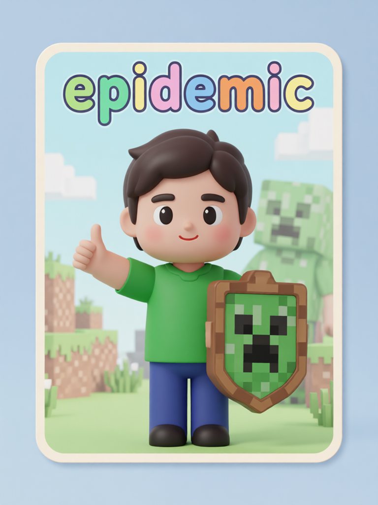 epidemic 单词卡插画