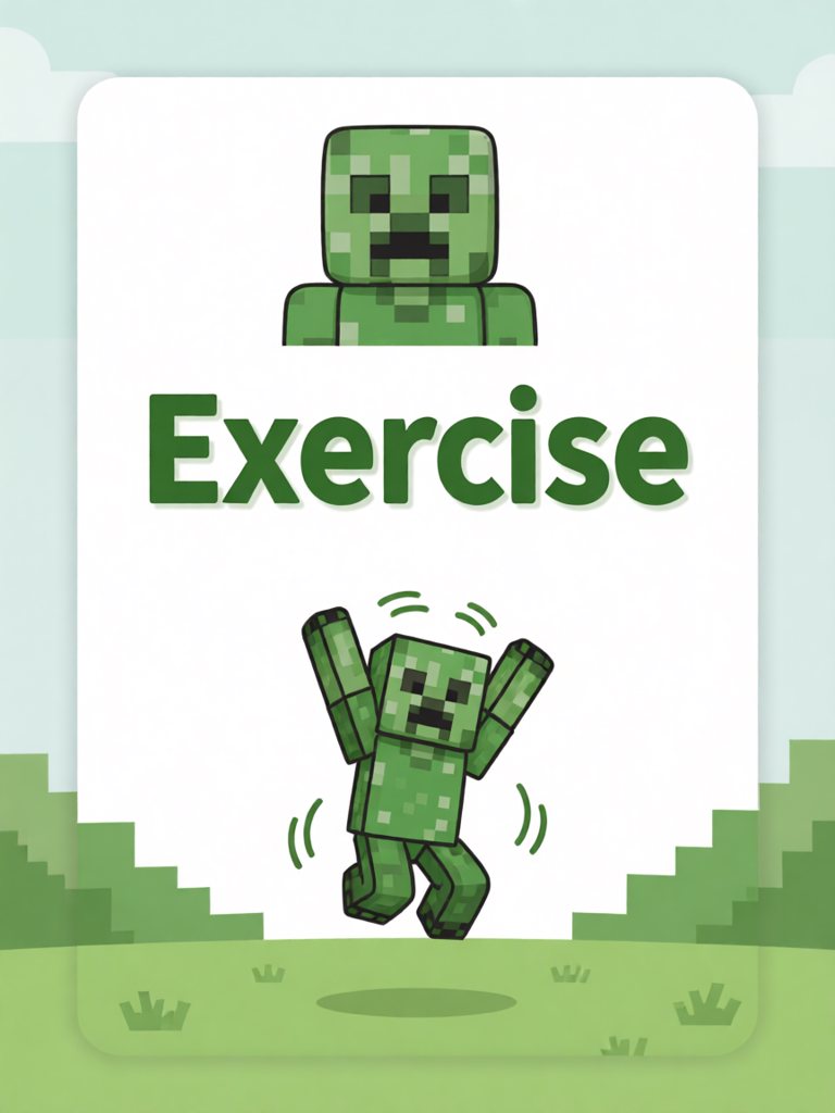 exercise 单词卡插画