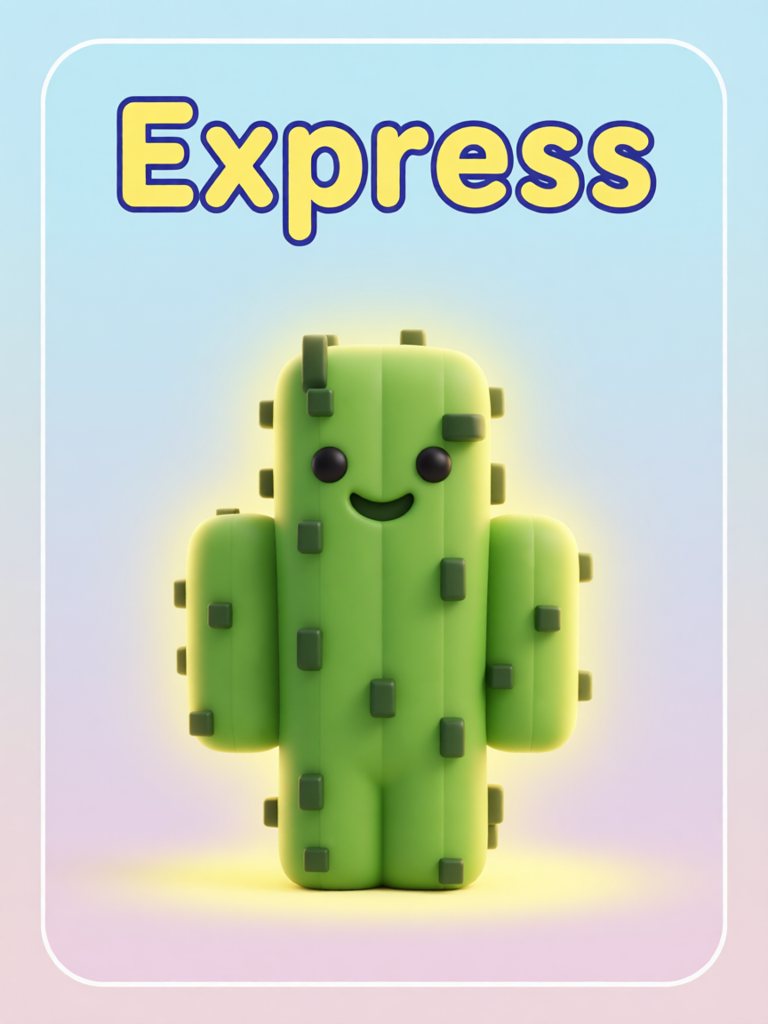 express 单词卡插画