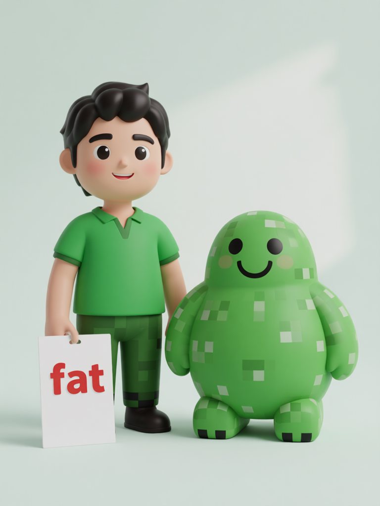 fat 单词卡插画