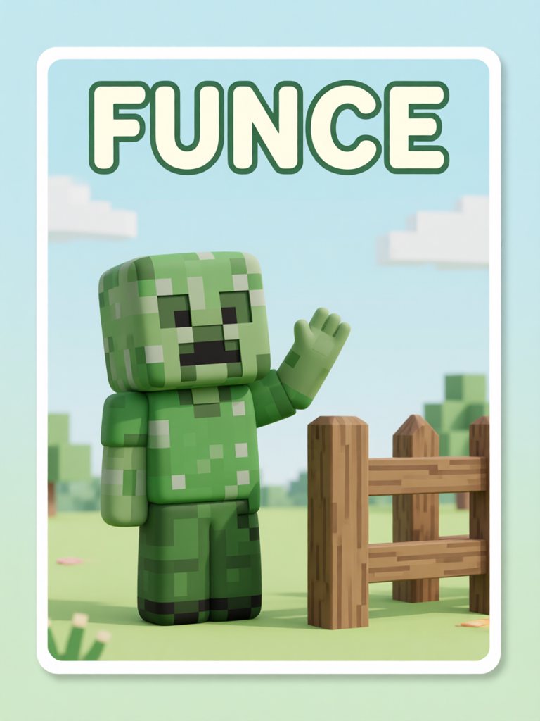 fence 单词卡插画