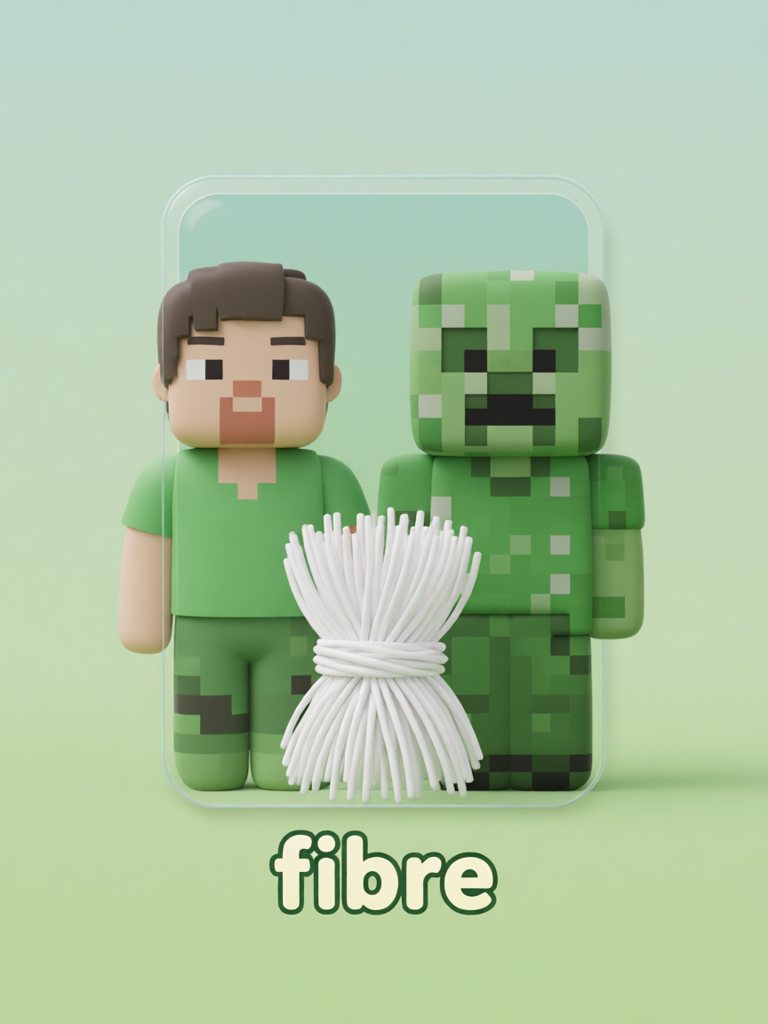 fibre 单词卡插画