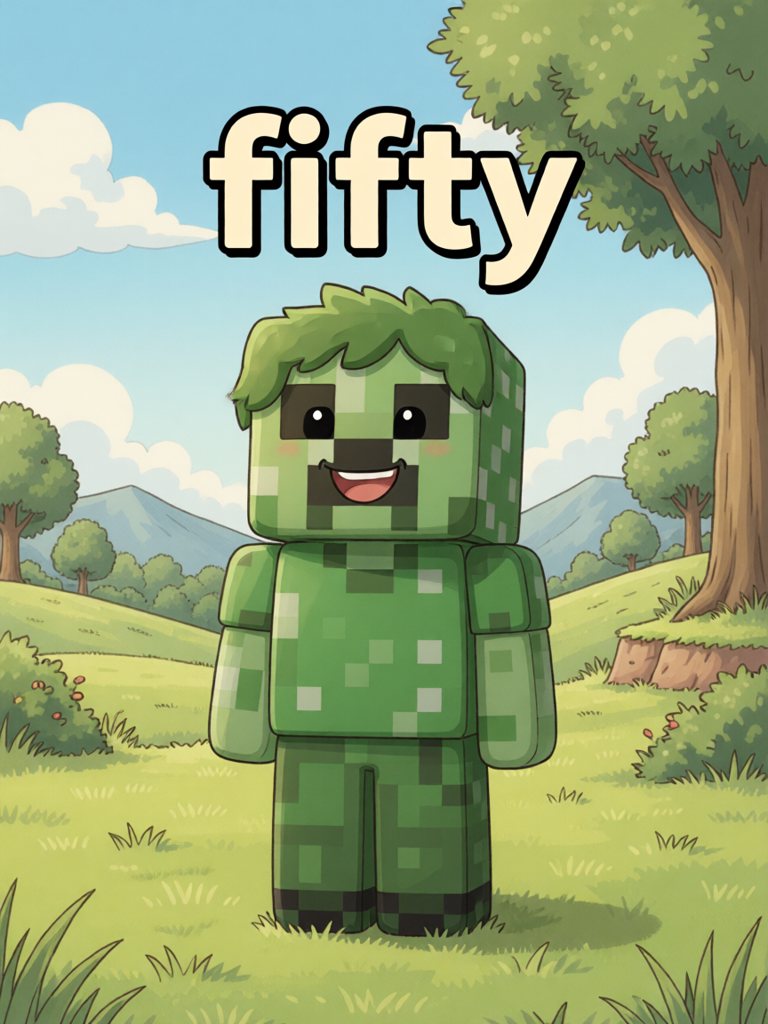 fifty 单词卡插画