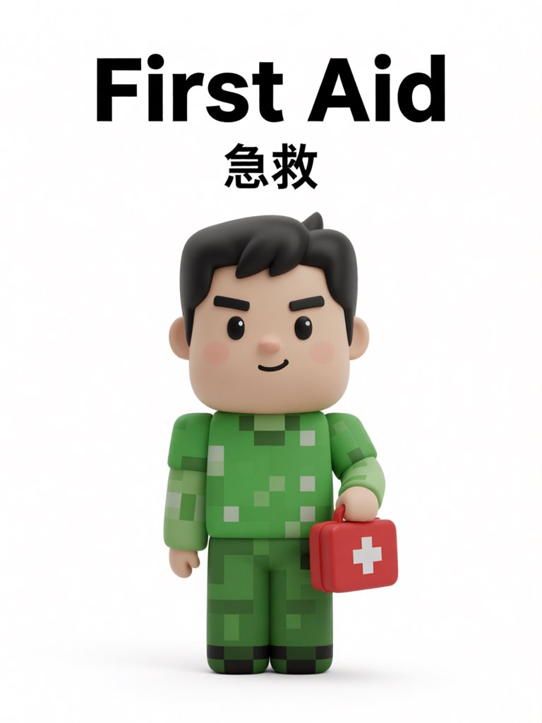first aid 单词卡插画