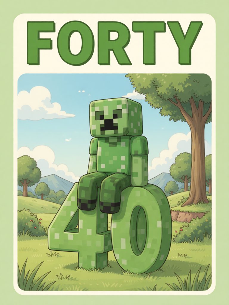 forty 单词卡插画