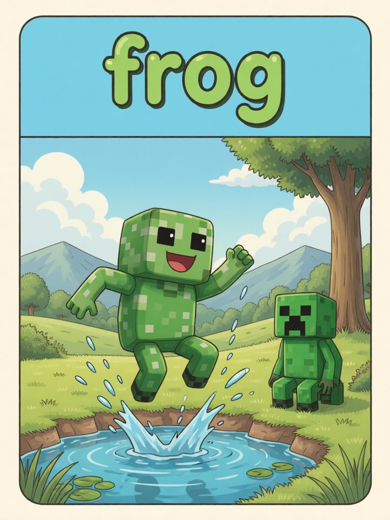 frog 单词卡插画