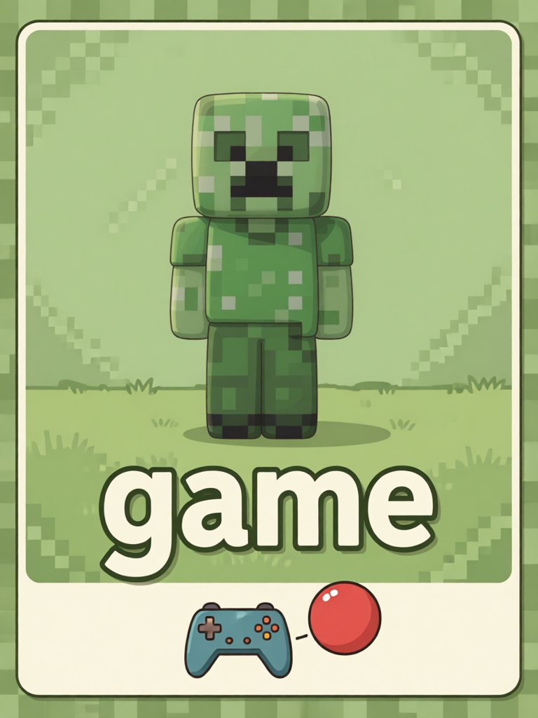 game 单词卡插画