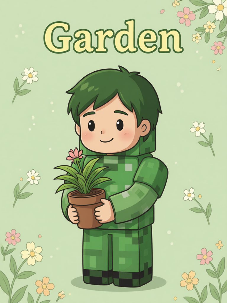 garden 单词卡插画