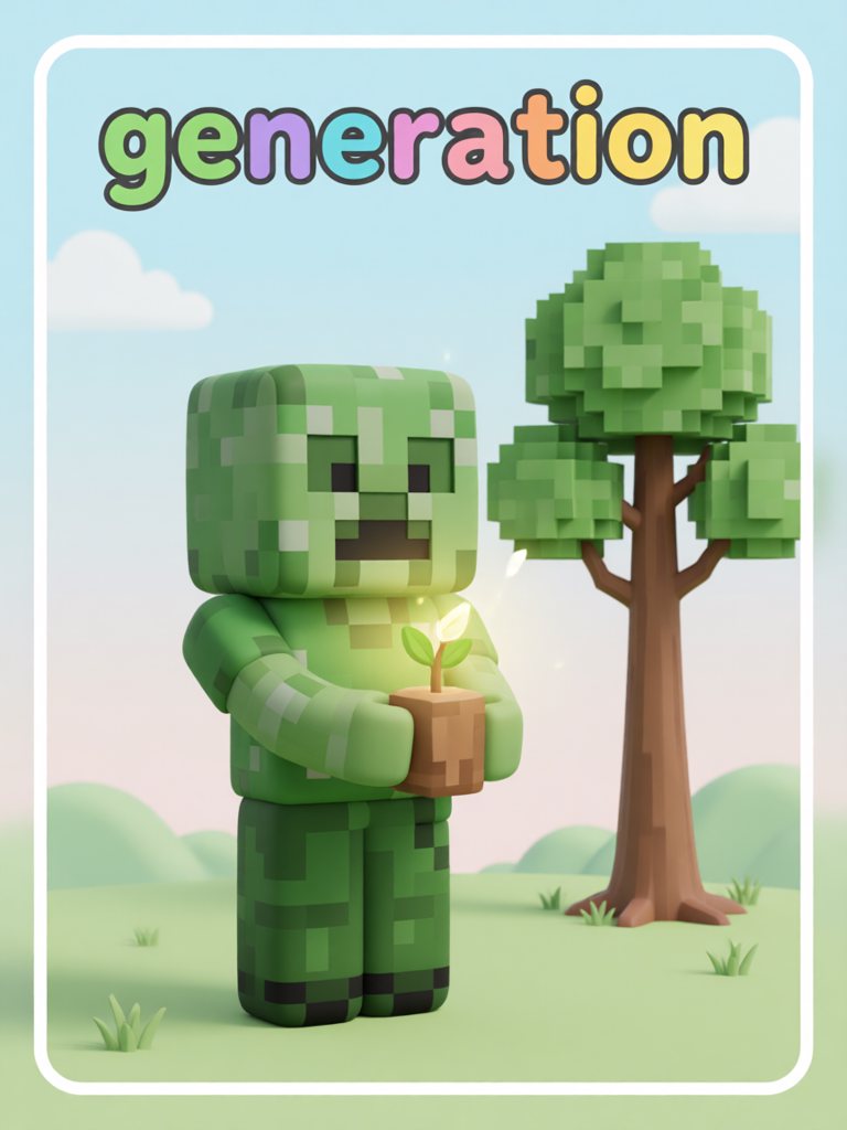 generation 单词卡插画
