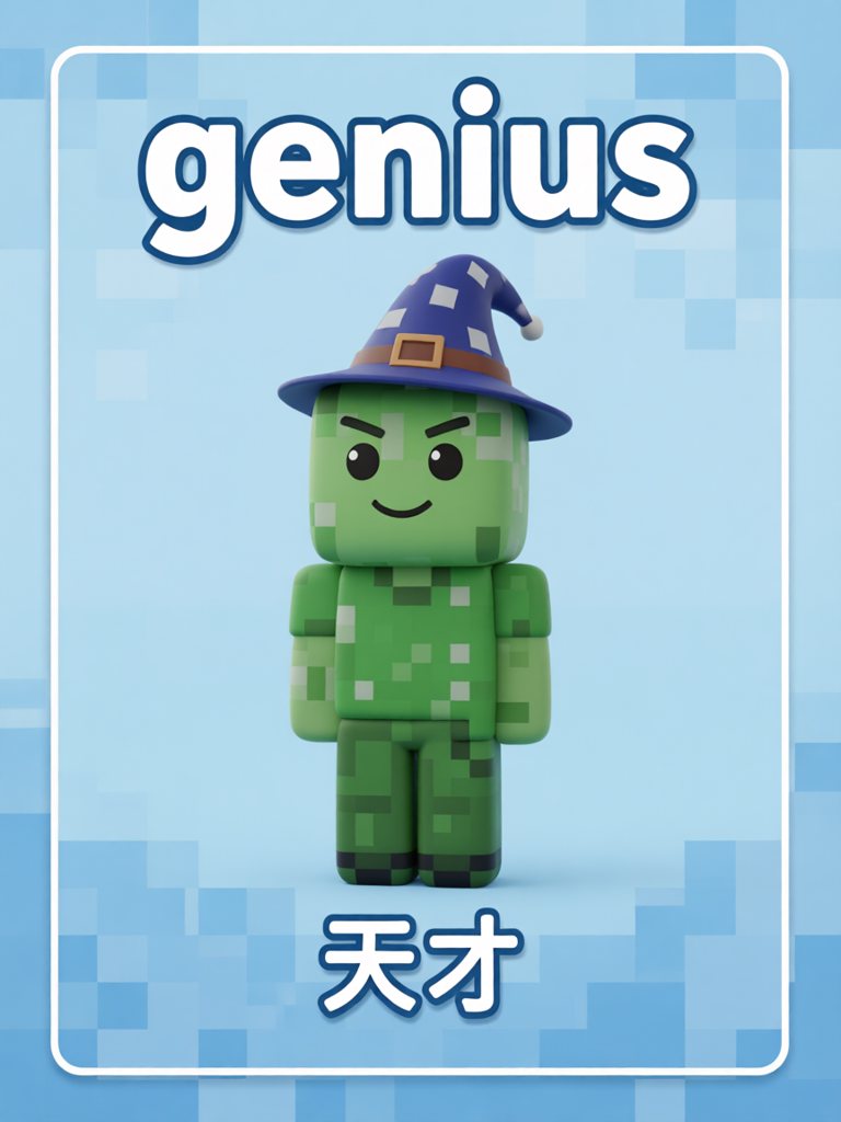 genius 单词卡插画
