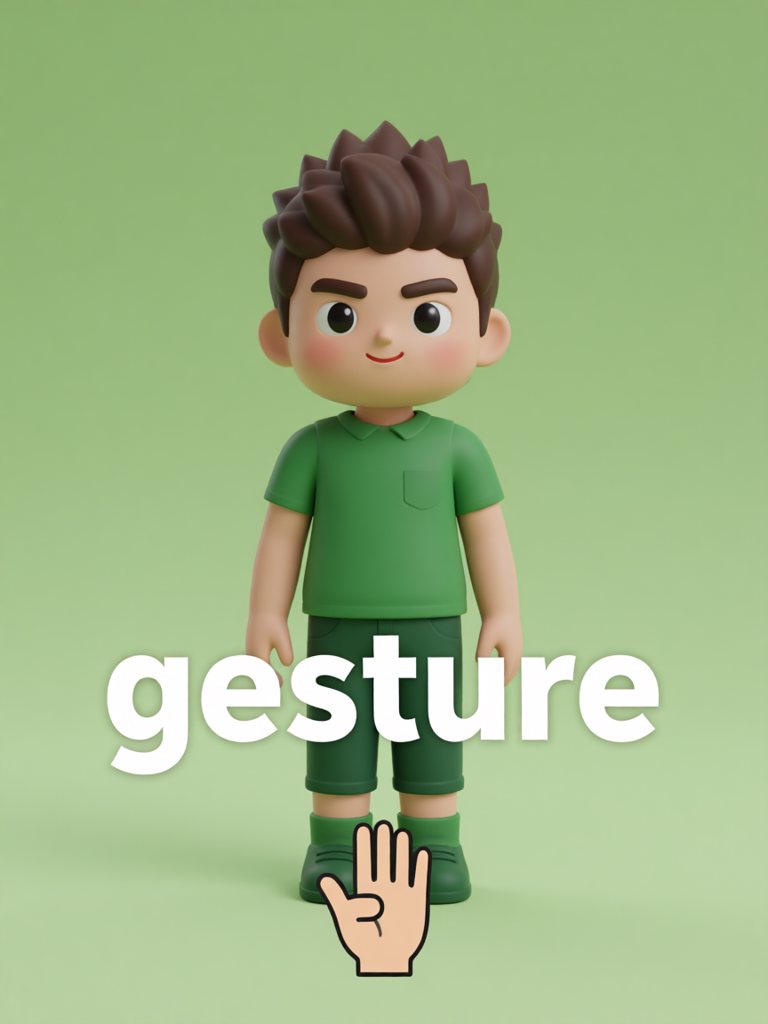 gesture 单词卡插画