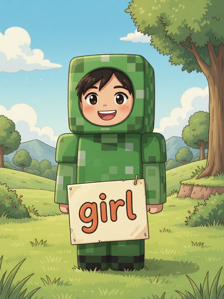 girl 单词卡插画