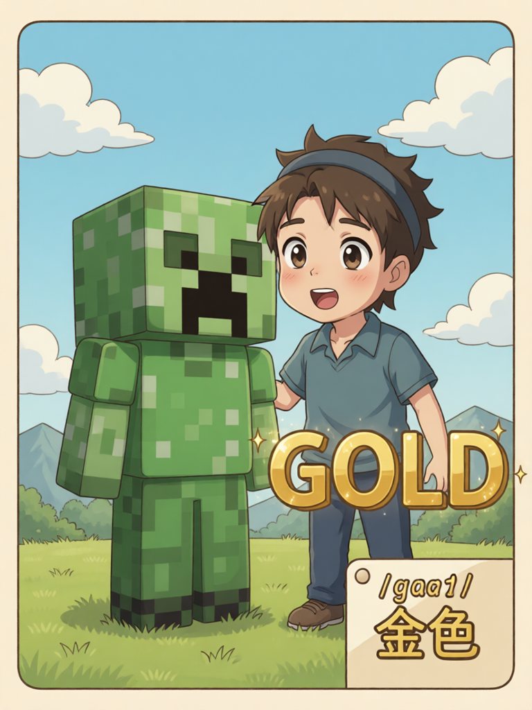 gold 单词卡插画