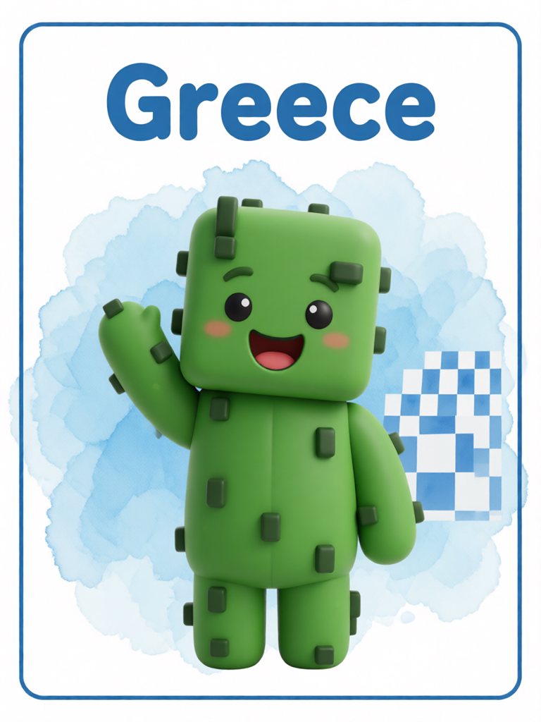 Greece 单词卡插画