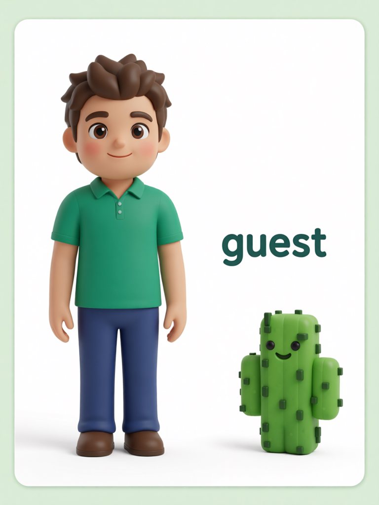 guest 单词卡插画