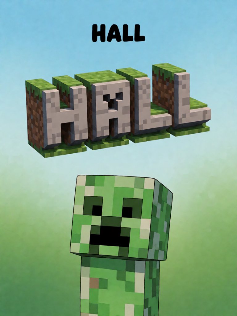 hall 单词卡插画