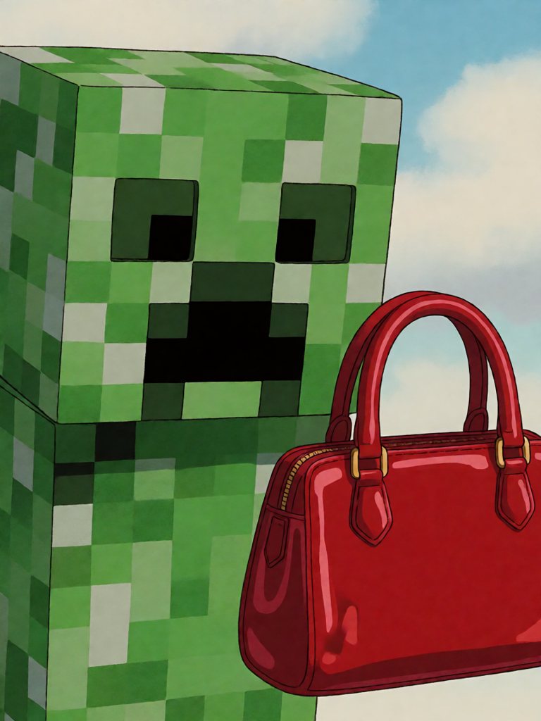 handbag 单词卡插画