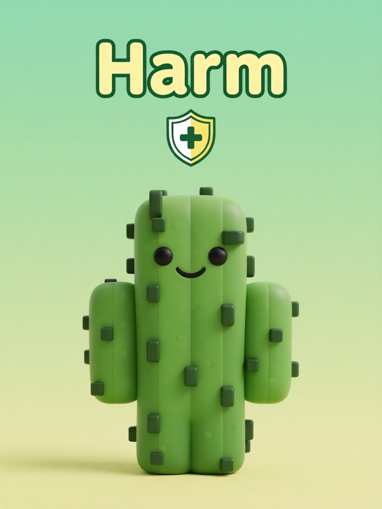 harm 单词卡插画