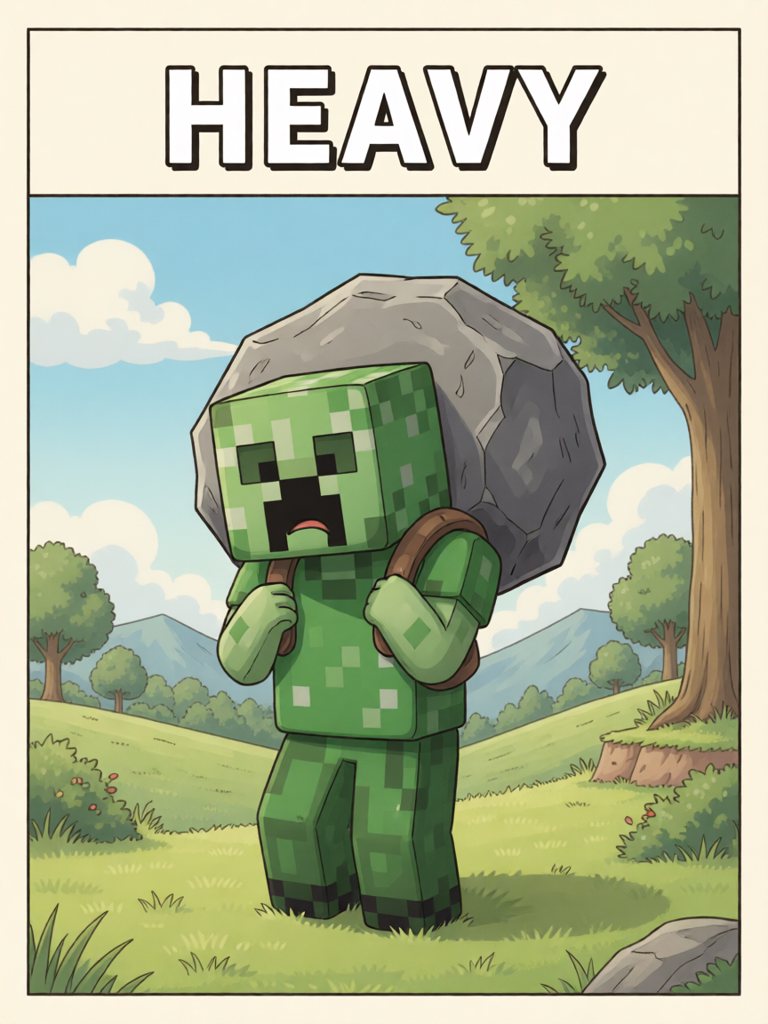 heavy 单词卡插画
