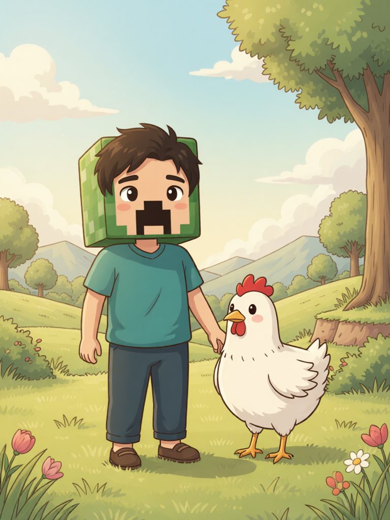 hen 单词卡插画