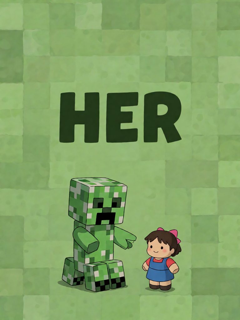 her 单词卡插画