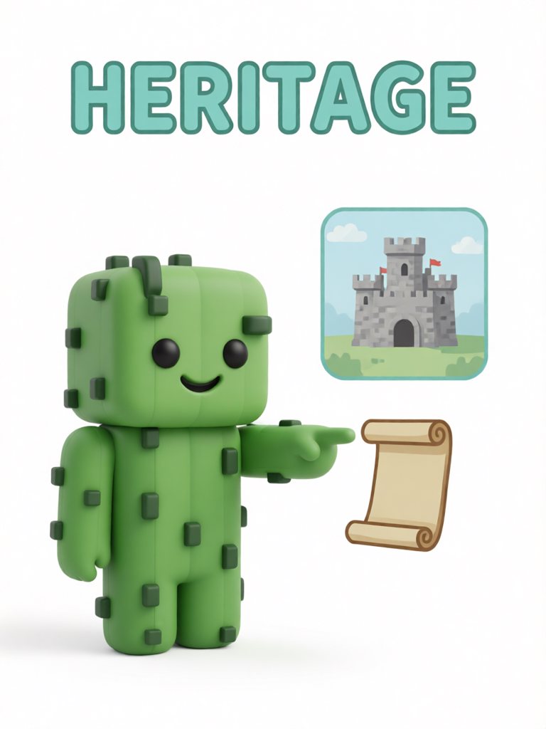 heritage 单词卡插画
