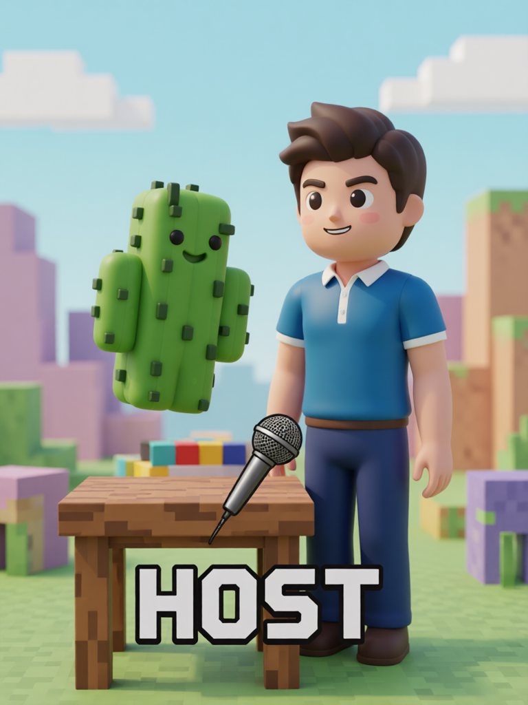 host 单词卡插画