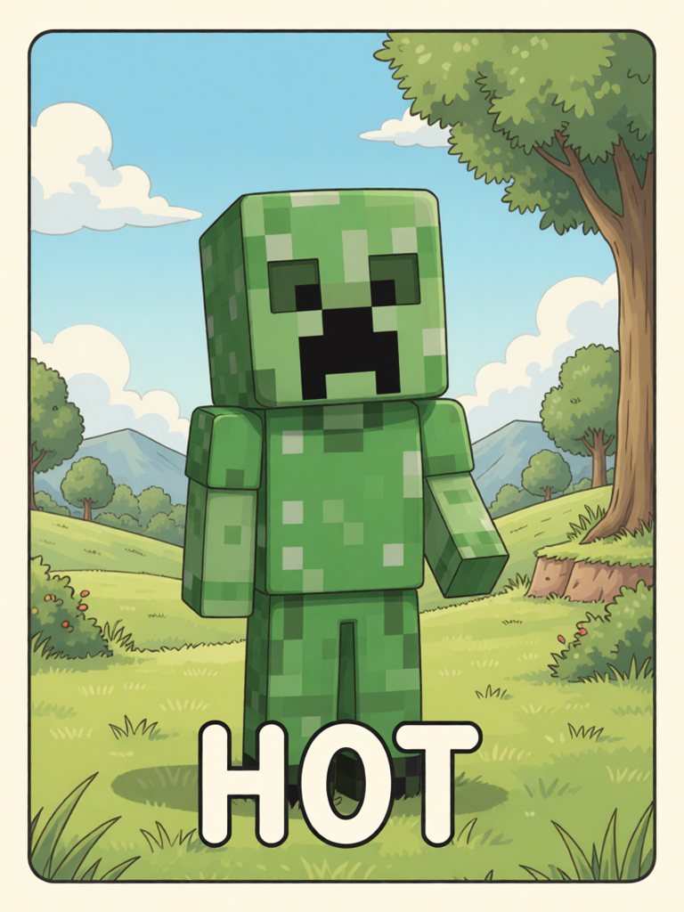 hot 单词卡插画