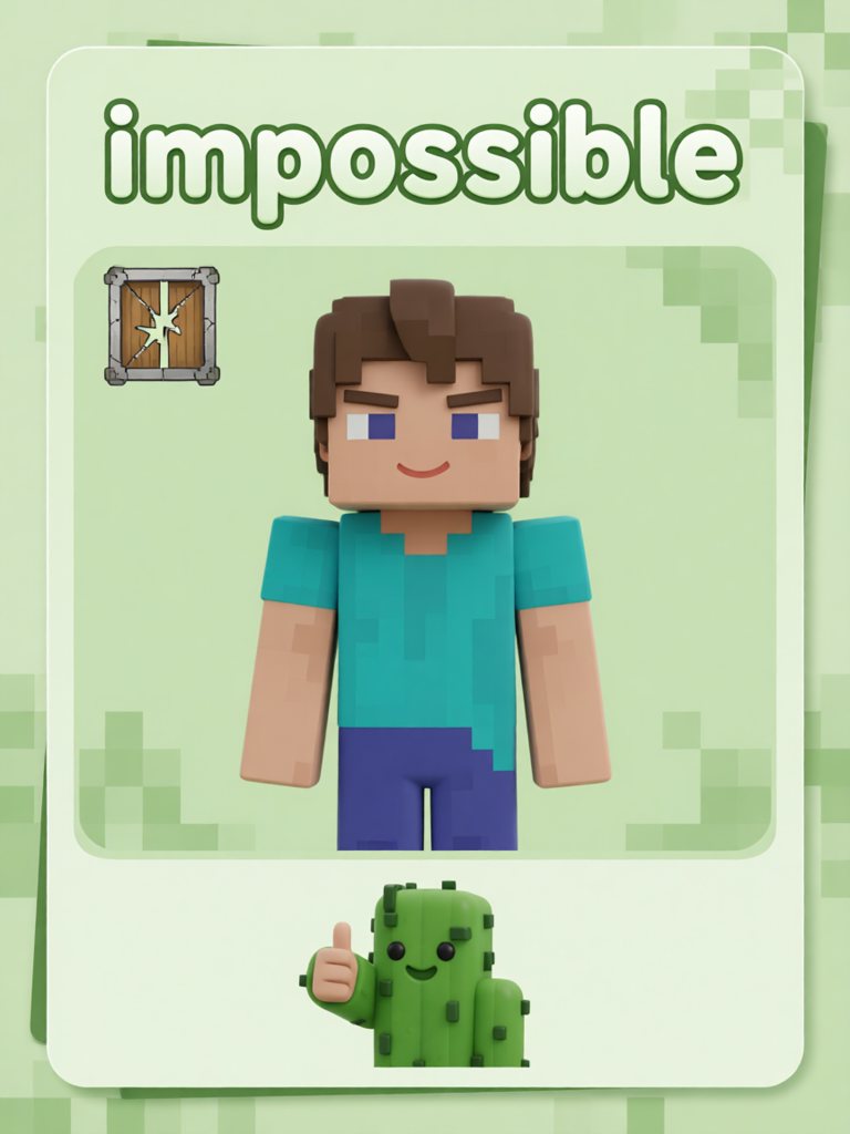 impossible 单词卡插画