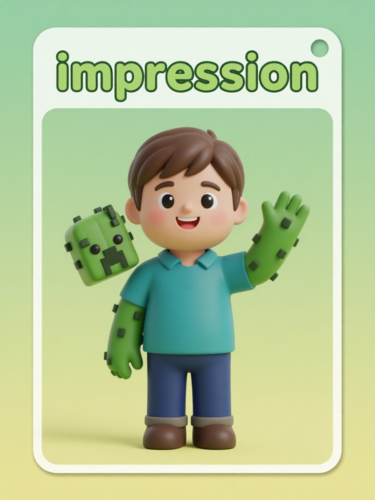 impression 单词卡插画