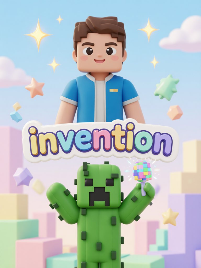 invention 单词卡插画