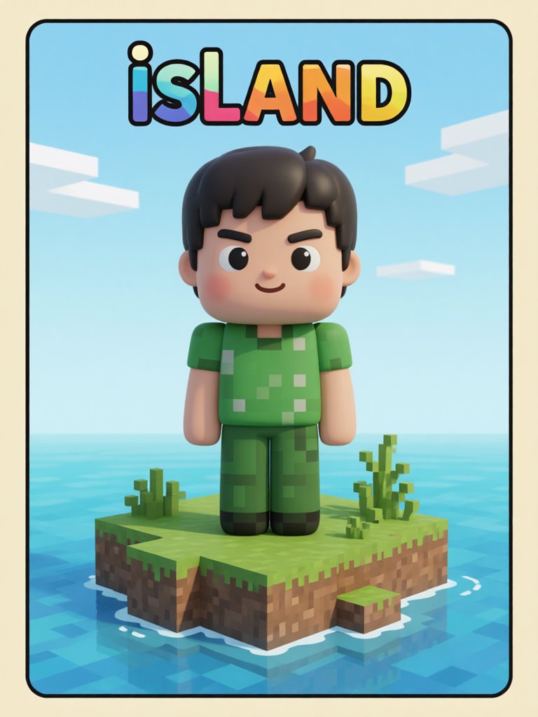 island 单词卡插画