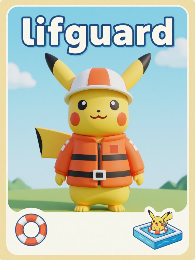 lifeguard 单词卡插画