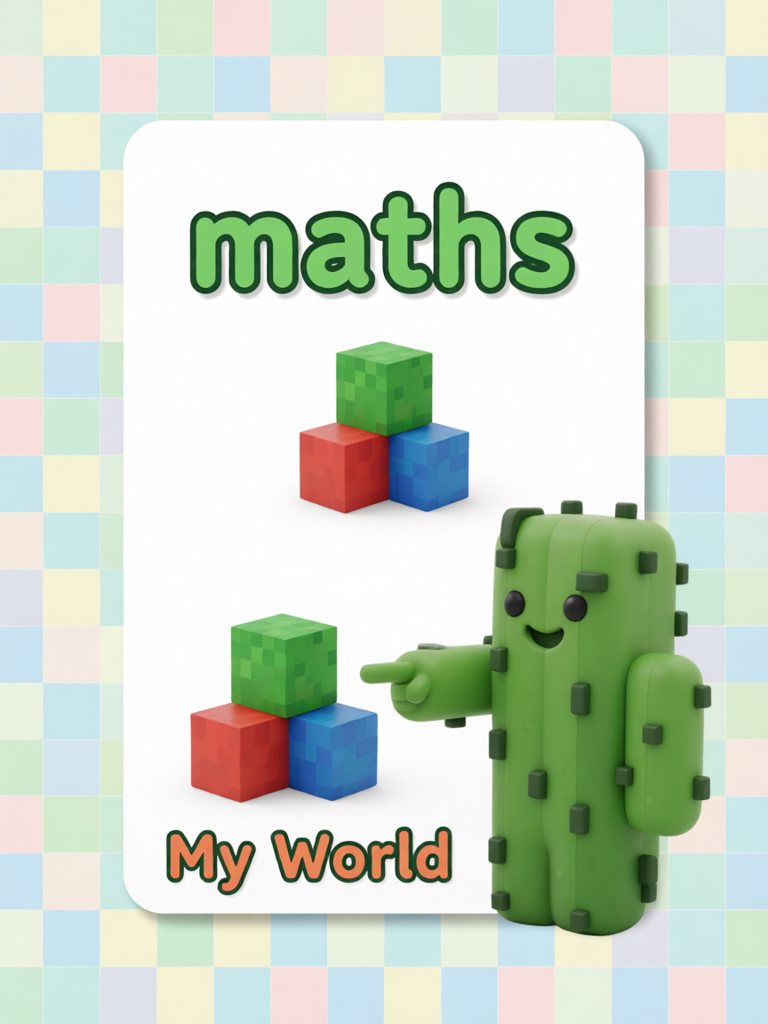 maths 单词卡插画