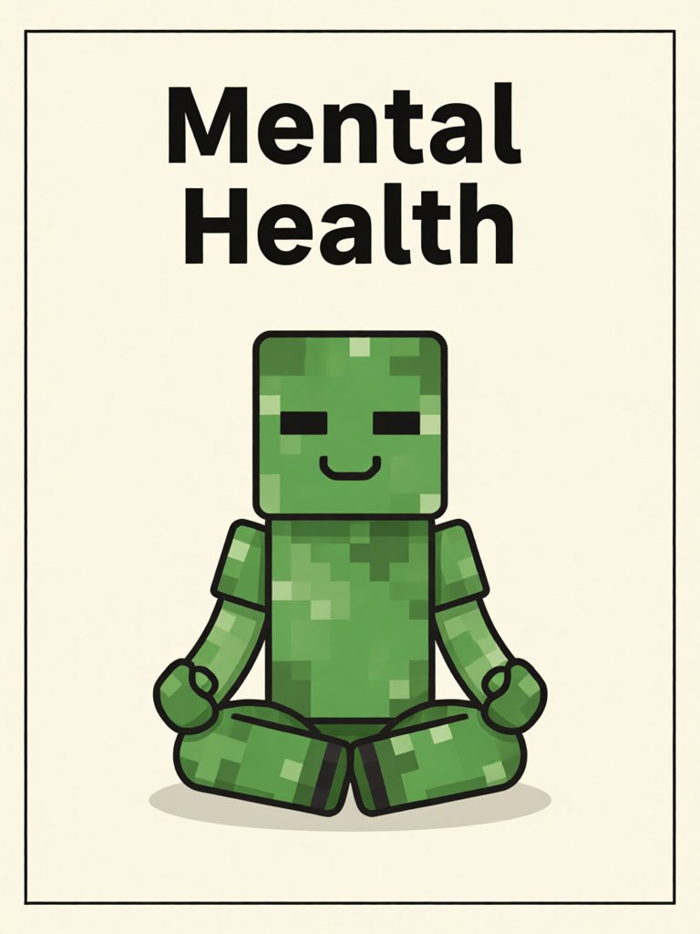 mental health 单词卡插画