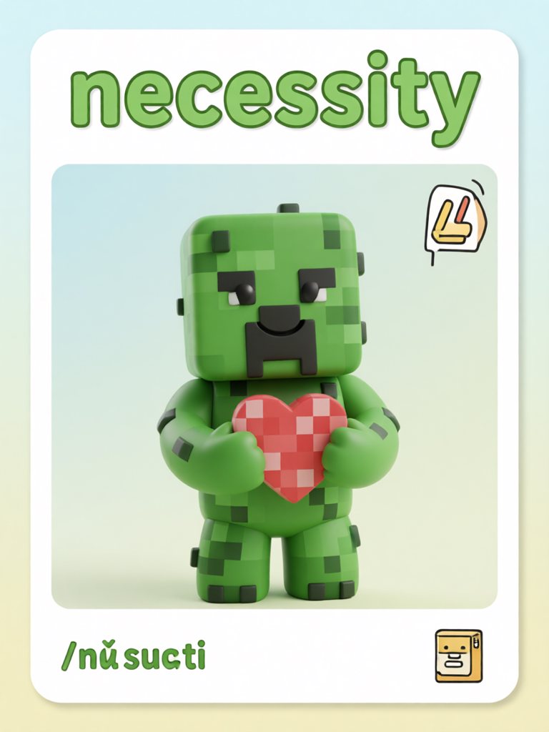 necessity 单词卡插画
