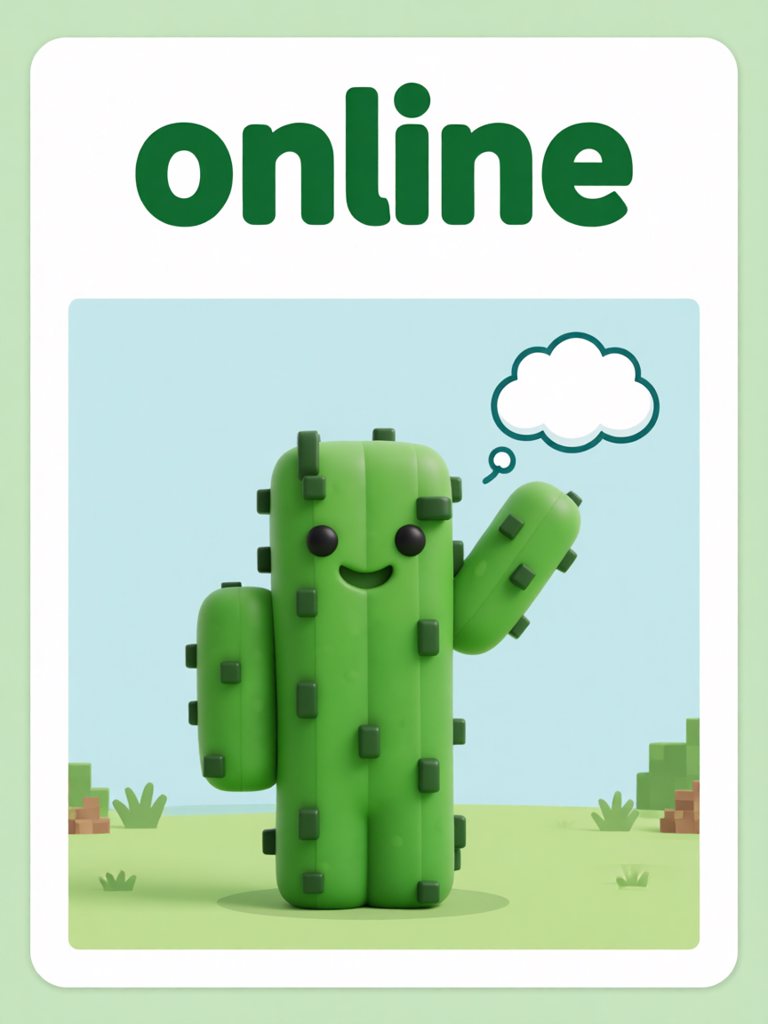 online 单词卡插画