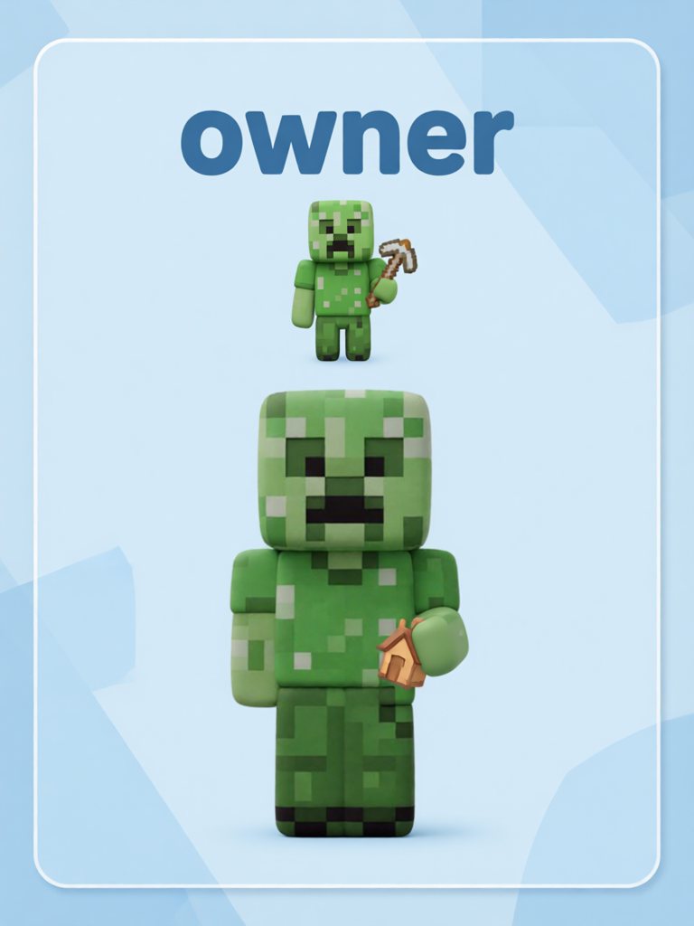 owner 单词卡插画