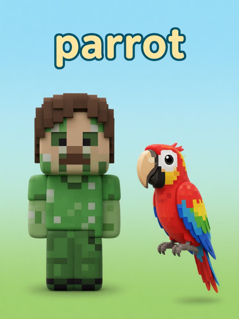 parrot 单词卡插画