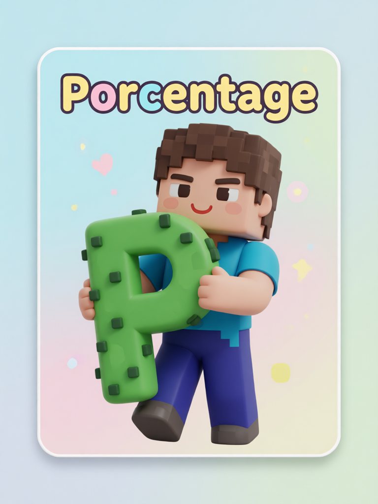 percentage 单词卡插画