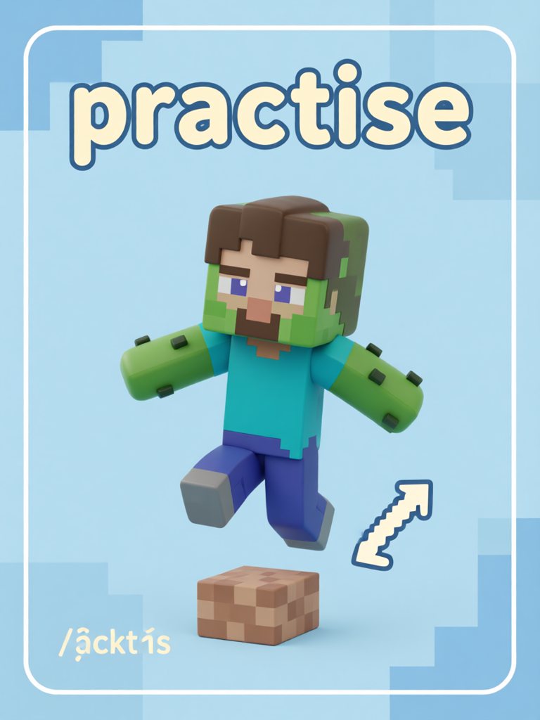 practise 单词卡插画