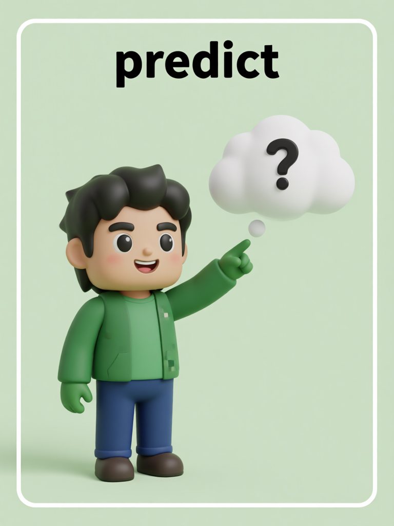predict 单词卡插画
