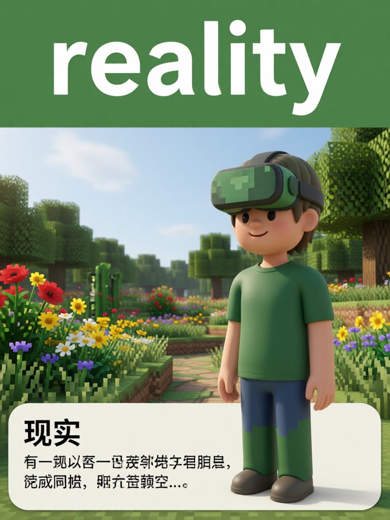 reality 单词卡插画