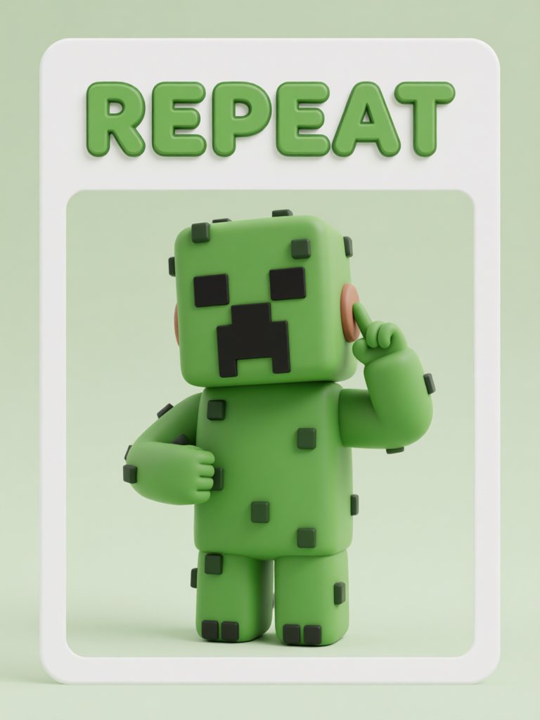 repeat 单词卡插画