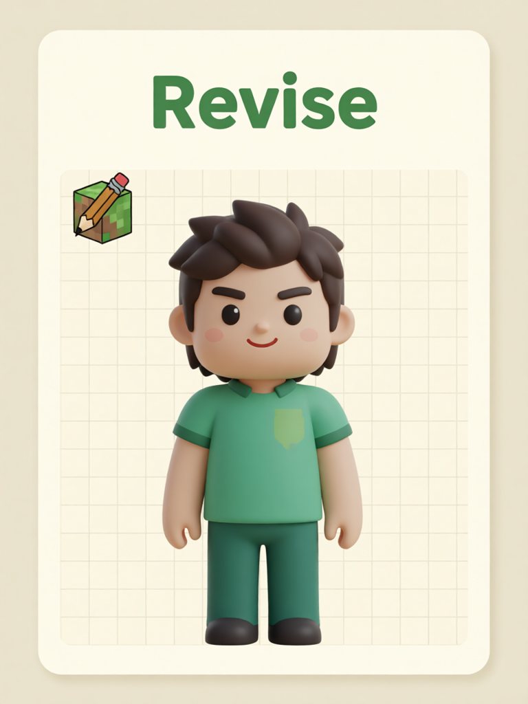 revise 单词卡插画