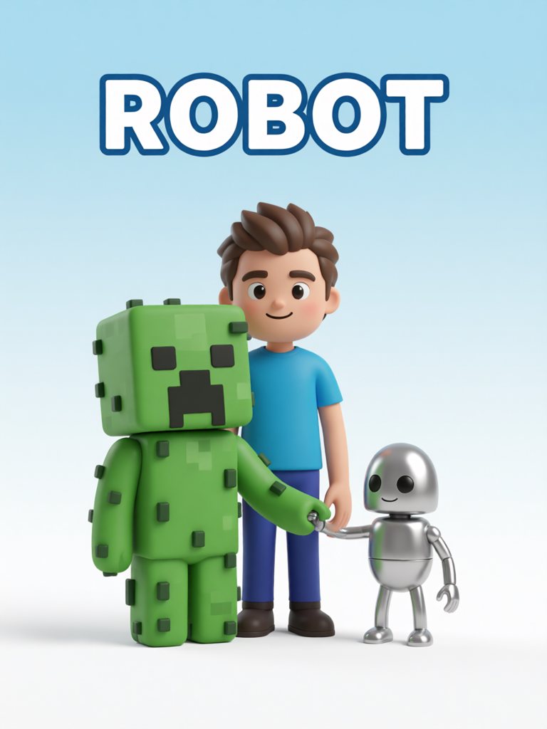 robot 单词卡插画